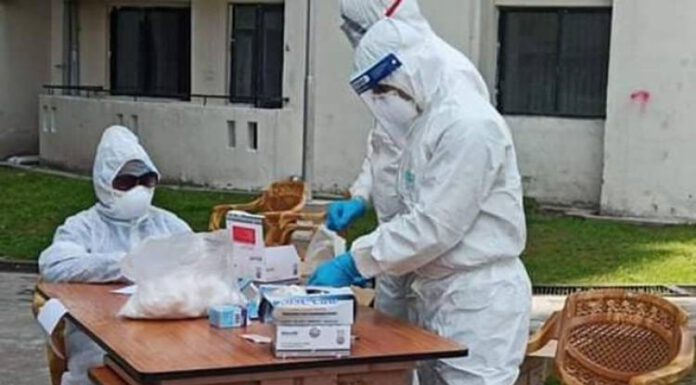 सनसिटी अपार्टमेन्टमा यसरी भइरहेको छ कोरोना परीक्षण