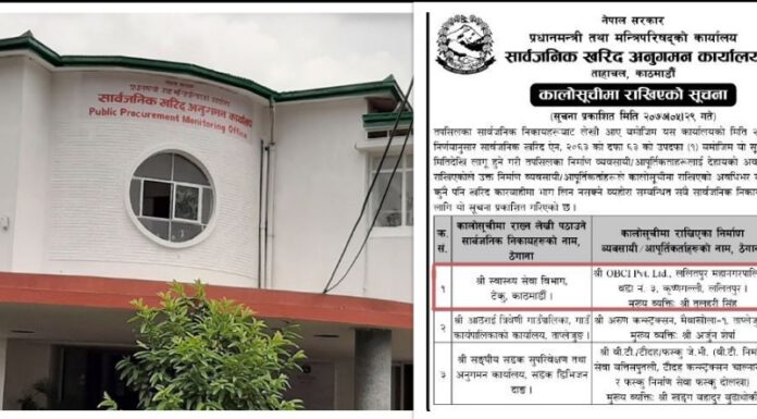 स्वास्थ्य सामग्री नल्याउने ओम्नी समूहलाई एक वर्षको लागि कालो सूचीमा राख्ने निर्णय