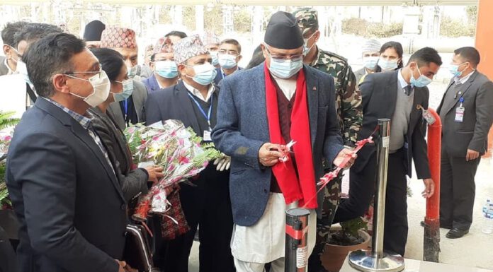 प्रधानमन्त्री ओलीद्धारा ढल्केबर–मुजफ्फरपुर (भारत) लाइनसहितको विद्युत सबस्टेशन सञ्चालन