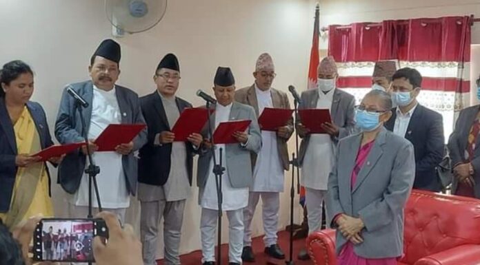 वागमतीमा मन्त्रिपरिषद् विस्तार, ६ मन्त्री र ४ राज्यमन्त्री नियुक्त