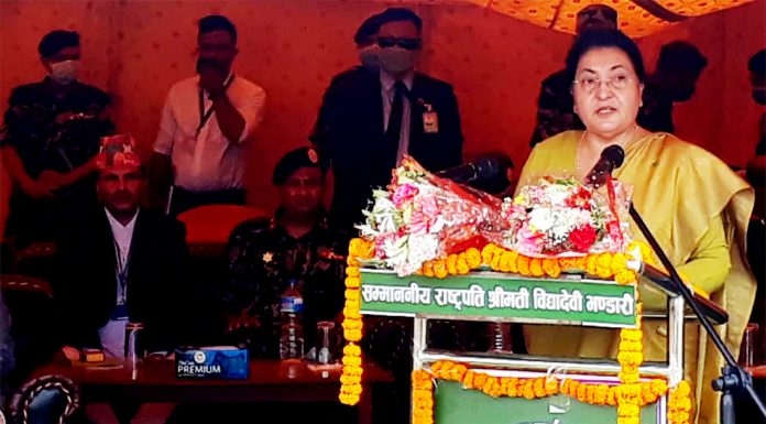 कमला नदी ५ वर्ष भित्रमा नमुना नदी प्रणालीको रूपमा व्यवस्थापन गर्नुपर्छ : राष्ट्रपति भण्डारी