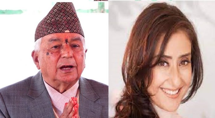 राष्ट्रपति रामचन्द्र पौडेलबिरुद्ध पोखियो चर्चित अभिनेत्री मनिषा कोइरालाको यस्तो आक्रोश : दिइन लेण्डुप दोर्जेको संज्ञा