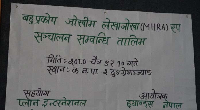 सिन्धुलीमा बहुप्रकोप जोखिम सम्बन्धी तालिम शुरु